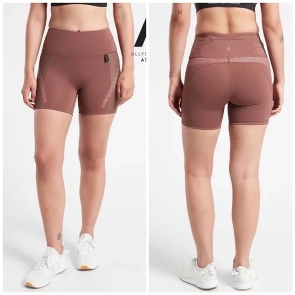 Athleta x Allyson Felix Legend Shortie Biker Shorts - Size 1X - Hearth Rose NWT - Picture 1 of 11